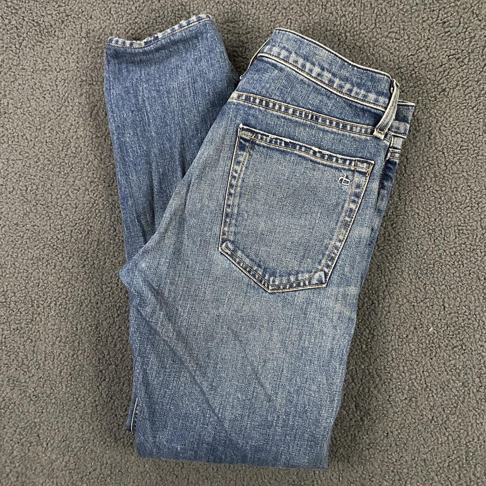 Rag & Bone Jeans Mens 30x28 Blue Fit 1 Extra Slim Button Fly Denim Medium‎ Wash